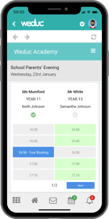 parents evening booking system