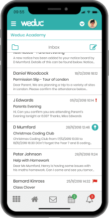 app showing newsfeed